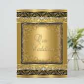 Invitation Mariage Inviter Métallic Gold Black Diamond (Debout devant)