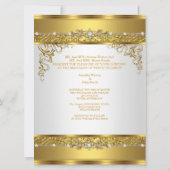 Invitation Mariage Inviter Métallic Or Diamant Blanc (Dos)