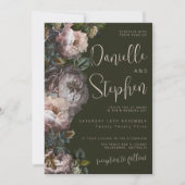 Invitation Mariage Inviter Modèle Sombre Et Moody, Floral (Devant)
