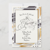 Invitation Mariage Inviter Peinture moderne Strokes et Typogr (Devant)
