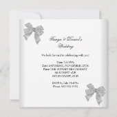 Invitation Mariage Inviter White Argent Overlay Bijou de la m (Dos)