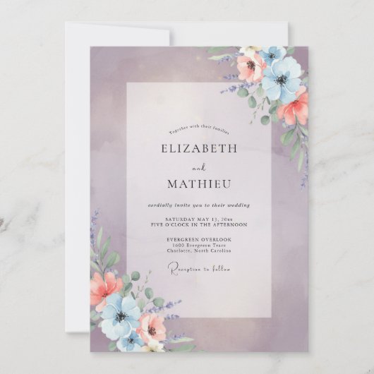 Invitation Mariage Iris Abricot Peint (Devant)