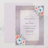 Invitation Mariage Iris Abricot Peint (Devant / Derrière)