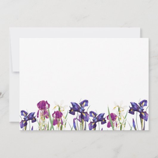 Invitation Mariage Iris Moderne Élégant Mariage Fleur (Dos)