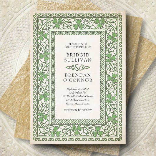 Invitation Mariage irlandais de la Saint-Patrick