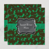 Invitation Mariage irlandais vert et noir (Devant / Derrière)
