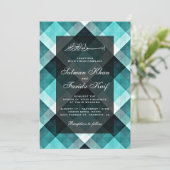 Invitation Mariage islamique Abstrait géométrique Turquoise (Debout devant)