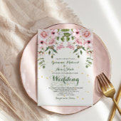 Invitation Mariage islamique Bismillah Élégant feuillage flor