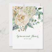 Invitation Mariage islamique Bismillah Élégant Rose floral (Dos)