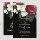 Invitation Mariage islamique Bismillah Rose Burgundy Élégant  (Devant / Derrière)