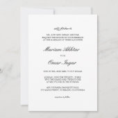 Invitation Mariage islamique classique élégant de la marine (Devant)