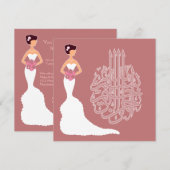 Invitation Mariage islamique enterrement de vie de jeune fill (Devant / Derrière)