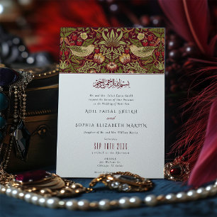 Invitation Mariage islamique rouge voleur de fraises musulman