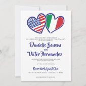 Invitation Mariage italien American Heart Flags (Devant)
