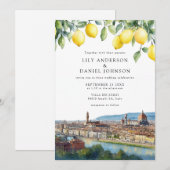Invitation Mariage Italien Florence Lemons (Devant / Derrière)