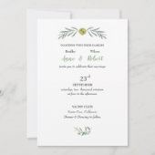 Invitation Mariage Italien Jardin Vert Feuille Gold Circle (Devant)