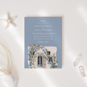 Invitation Mariage Italien Méditerranéen à l'aquarelle pastel