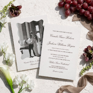 Invitation Mariage Ivoire et Brun