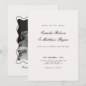 Invitation Mariage Ivoire et Noir (Devant / Derrière)