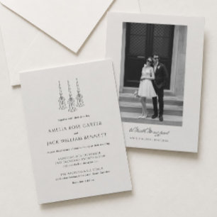 Invitation Mariage Ivoire et Noir à l'ancienne Victorien