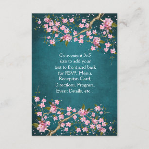 Invitation Mariage Jade rose japonais fleurs de cerisier