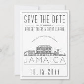 Invitation Mariage Jamaïcain - Horizon stylisé - Save the Dat (Devant)