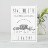 Invitation Mariage Jamaïcain - Horizon stylisé - Save the Dat (Debout devant)