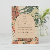 Invitation Mariage japonais antique Kimono Bamboo (Debout devant)