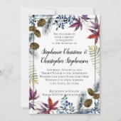 Invitation Mariage japonais d'aquarelle florale d'érable (Devant)