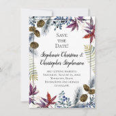 Invitation Mariage japonais d'aquarelle florale d'érable (Devant)