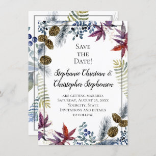 Invitation Mariage japonais d'aquarelle florale d'érable