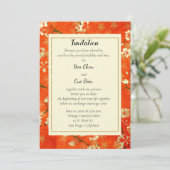 Invitation Mariage japonais d'invitation à la florale rouge e (Debout devant)