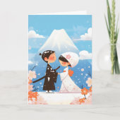 Invitation Mariage japonais mignon Couple (Devant)