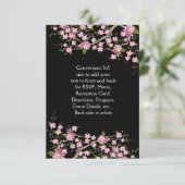 Invitation Mariage japonais rose fleurs de cerisier (Debout devant)