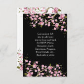 Invitation Mariage japonais rose fleurs de cerisier (Devant / Derrière)