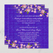 Invitation Mariage japonais rose fleurs de cerisier (Devant / Derrière)