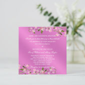 Invitation Mariage japonais rose fleurs de cerisier (Debout devant)