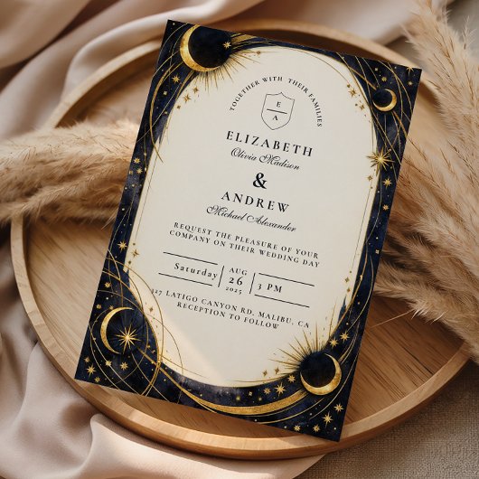 Invitation Mariage Jardin de Nuit Céleste