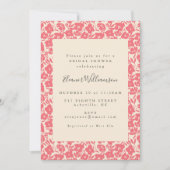 Invitation Mariage Jardin Élégant de Fleurs de Corail Script  (Devant)