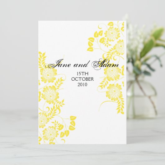 Invitation mariage jaune (Debout devant)