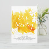 Invitation Mariage jaune abstrait moderne (Debout devant)