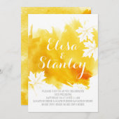 Invitation Mariage jaune abstrait moderne (Devant / Derrière)