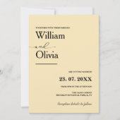 Invitation Mariage jaune beurre (Devant)