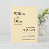 Invitation Mariage jaune beurre (Debout devant)