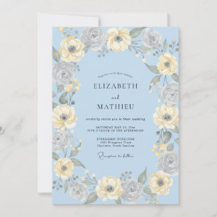 Invitation Mariage Jaune Beurre Renoncule Eucalyptus