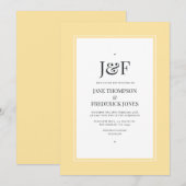 Invitation Mariage Jaune Céleste (Devant / Derrière)