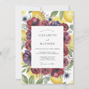 Invitation Mariage Jaune Citron et Pavot