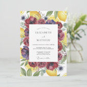 Invitation Mariage Jaune Citron et Pavot (Debout devant)