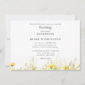 Invitation Mariage jaune Fleur sauvage coloré II (Devant)