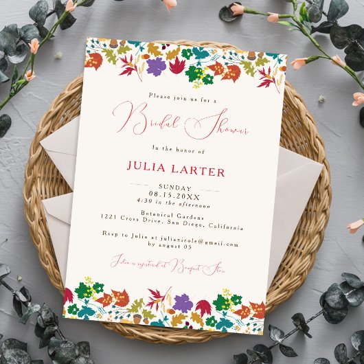 Invitation Mariage Jaune Moutarde Fleur Violette de Printemps